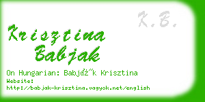 krisztina babjak business card